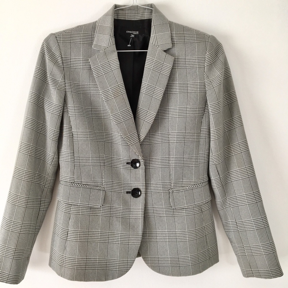 JONES WEAR Essential  NEW plaid blazer - Picture 5 of 7